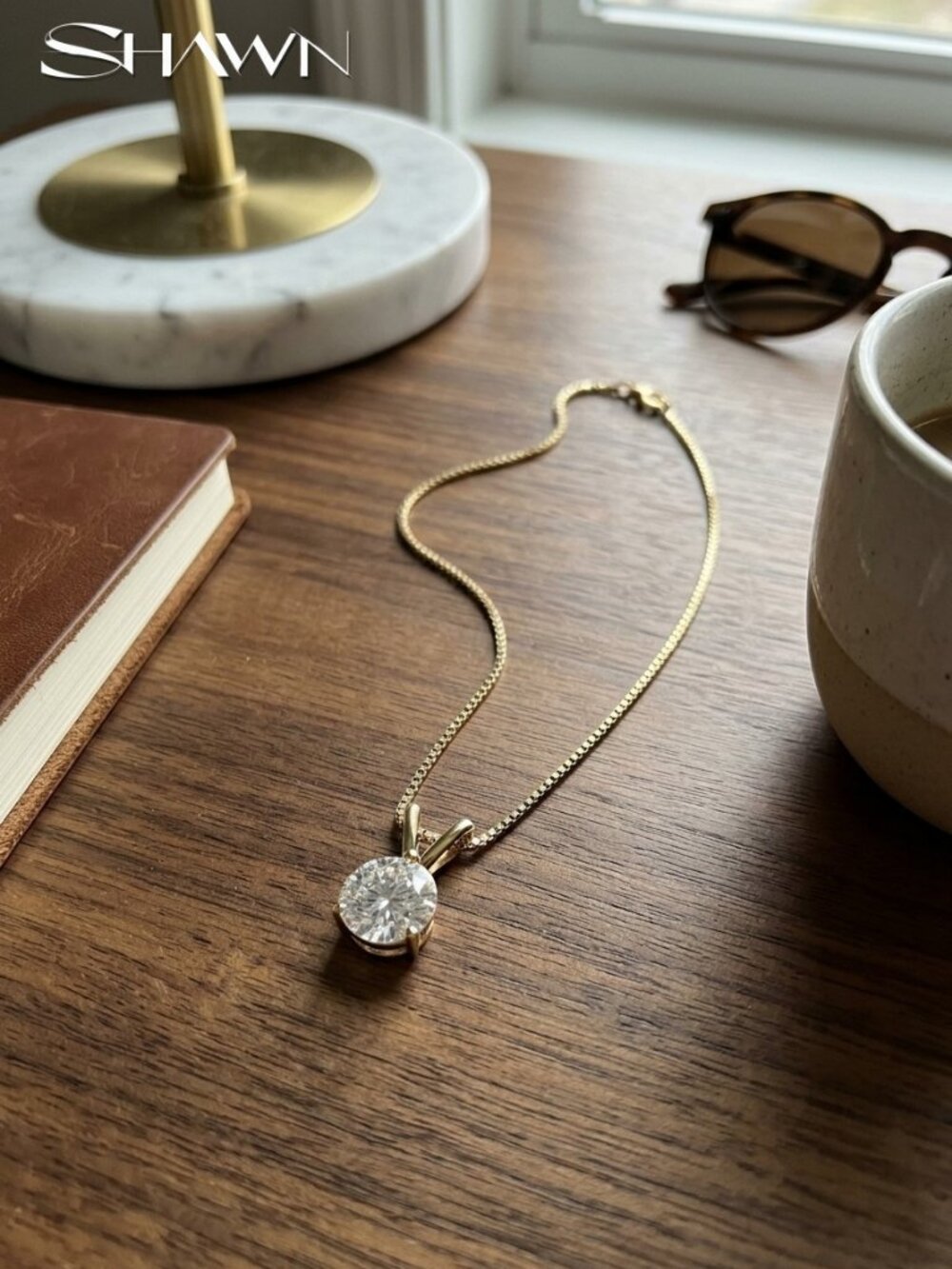 Mens 1-3 CT Moissanite Solitaire Necklace